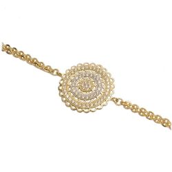 Pulseira Mandala com Zirc�nia em Ouro 18 Kilates - 25033